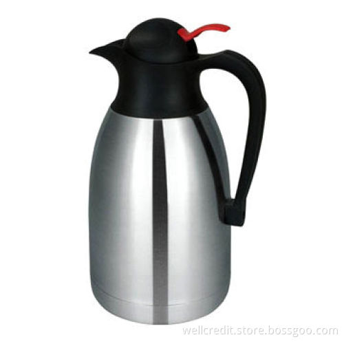 Double-wall stainless steel vacuum coffee pot, 1.0/1.5/2.0L capacity